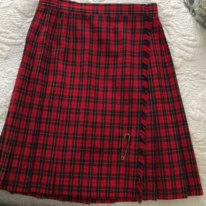Pleated plaid skirt